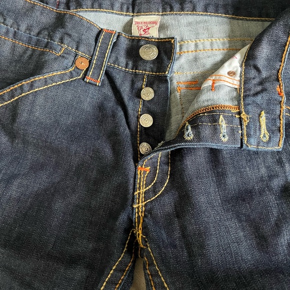 Men’s True Religion dark wash button fly “Anthony Big T” size 38 W 32 L - Picture 5 of 5